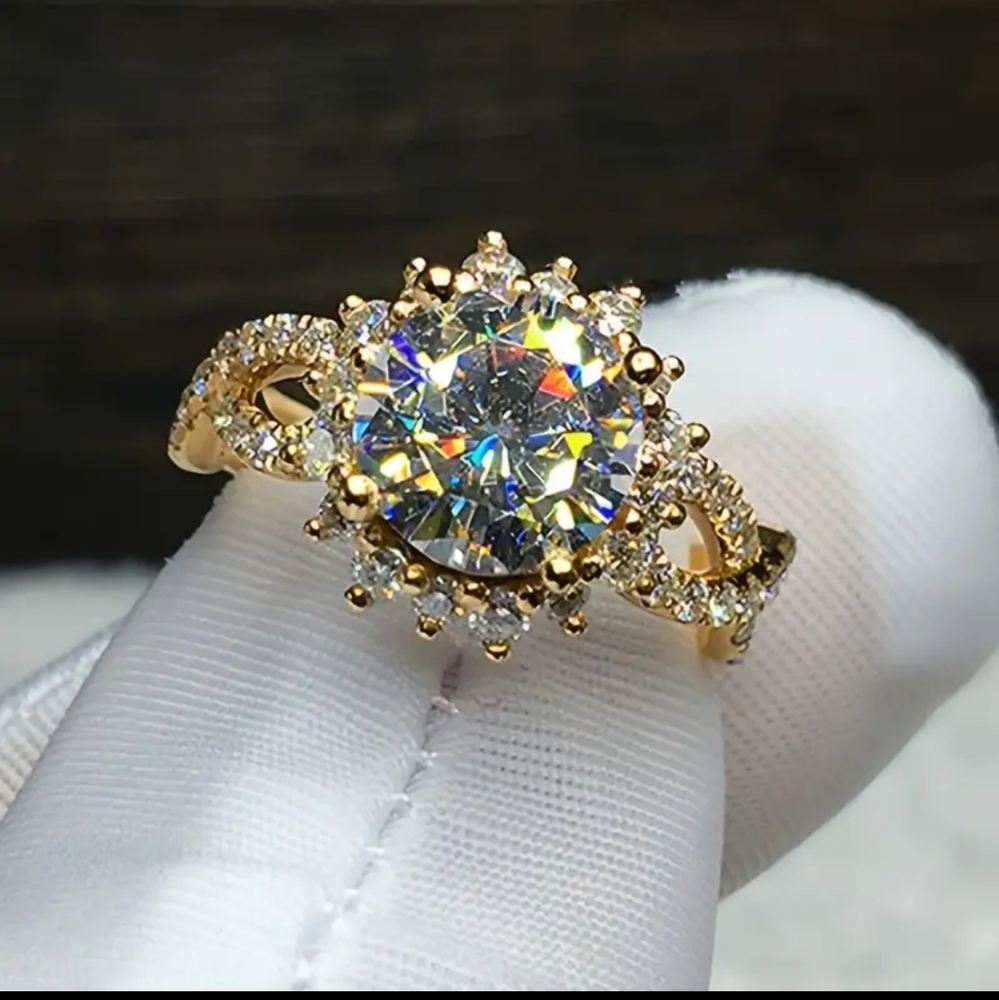 ♾️Eternity Diamond Ring with Infinity Band in 18k yellow gold sz 8